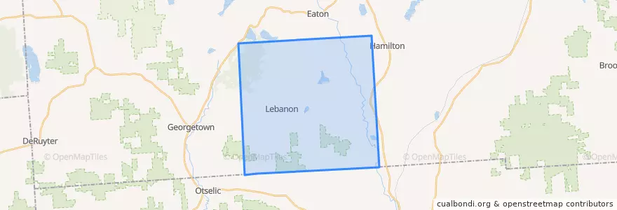 Mapa de ubicacion de Town of Lebanon.