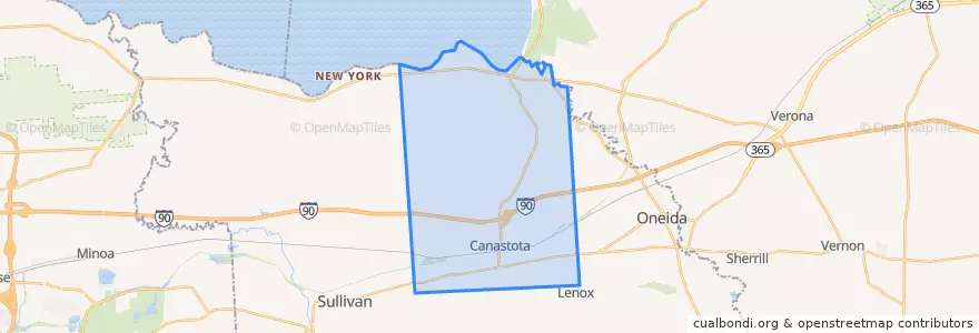 Mapa de ubicacion de Town of Lenox.