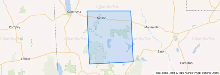 Mapa de ubicacion de Town of Nelson.