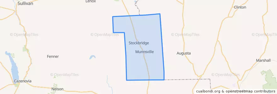 Mapa de ubicacion de Town of Stockbridge.
