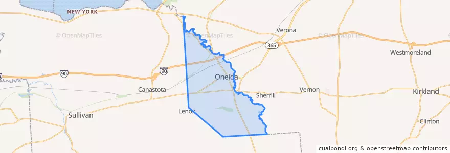 Mapa de ubicacion de City of Oneida.