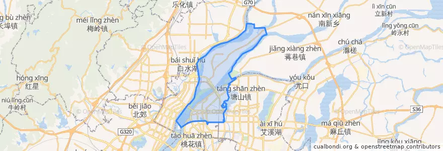 Mapa de ubicacion de Donghu District.