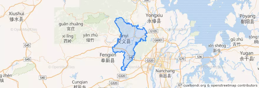 Mapa de ubicacion de 安义县.