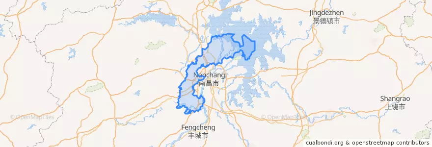 Mapa de ubicacion de Xinjian County.