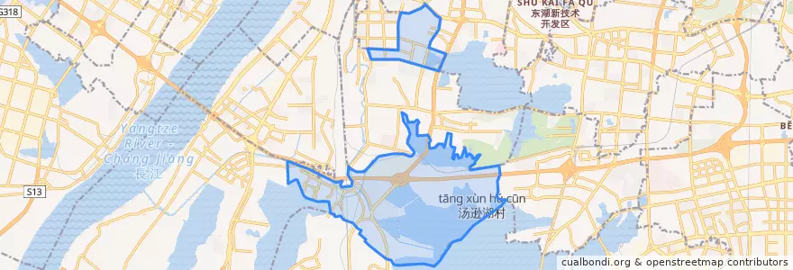 Mapa de ubicacion de 洪山街道.