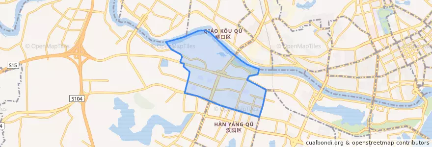 Mapa de ubicacion de 江汉二桥街道.
