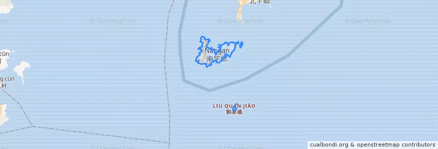 Mapa de ubicacion de Nangan.