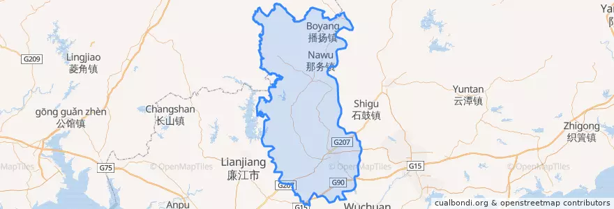 Mapa de ubicacion de 化州市 (Huazhou).