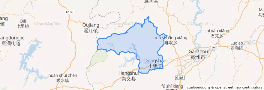 Mapa de ubicacion de 上犹县 (Shangyou).