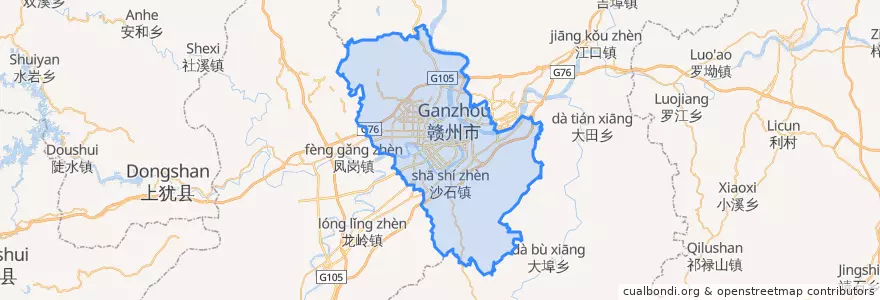 Mapa de ubicacion de 章贡区 (Zhanggong).