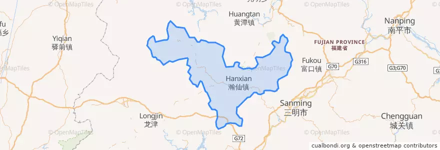 Mapa de ubicacion de Contea di Mingxi.