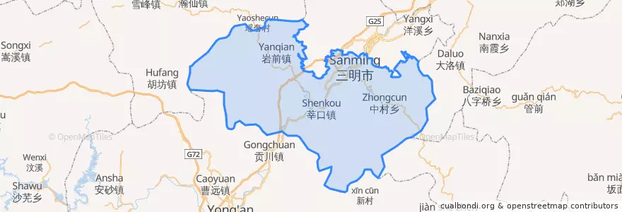 Mapa de ubicacion de 三元区.