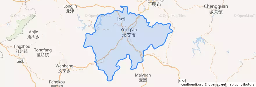 Mapa de ubicacion de Yong'an.