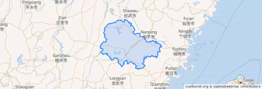 Mapa de ubicacion de 三明市.