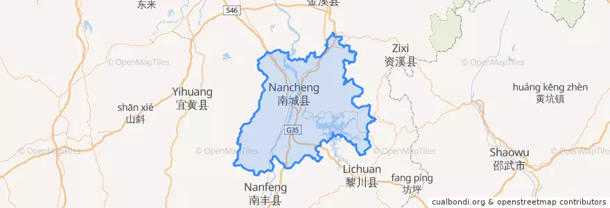 Mapa de ubicacion de 南城县 (Nancheng).