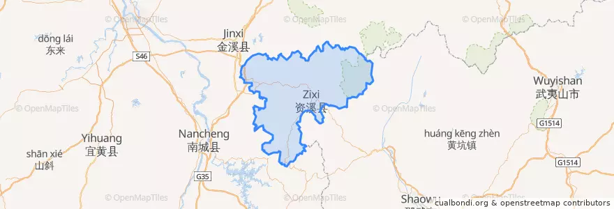 Mapa de ubicacion de 资溪县 (Zixi).