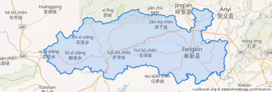 Mapa de ubicacion de 奉新县 (Fengxin).