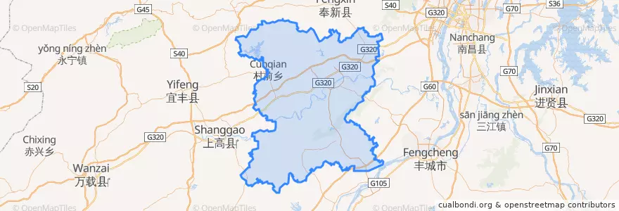 Mapa de ubicacion de Gao'an City.