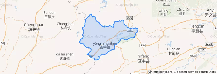Mapa de ubicacion de 铜鼓县 (Tonggu).