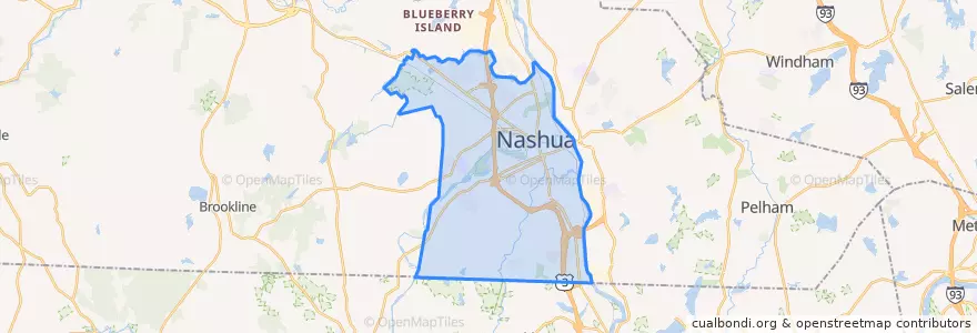 Mapa de ubicacion de Nashua.