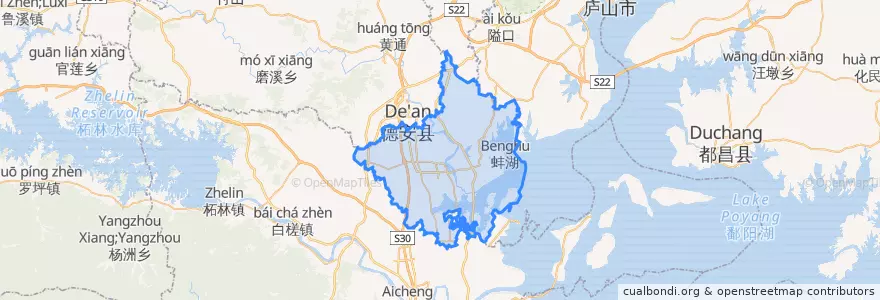 Mapa de ubicacion de 共青城市 (Gongqingcheng).