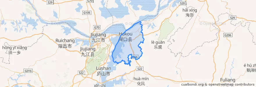 Mapa de ubicacion de 湖口县 (Hukou).