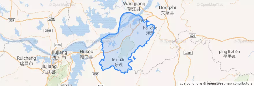 Mapa de ubicacion de 彭泽县 (Pengze).