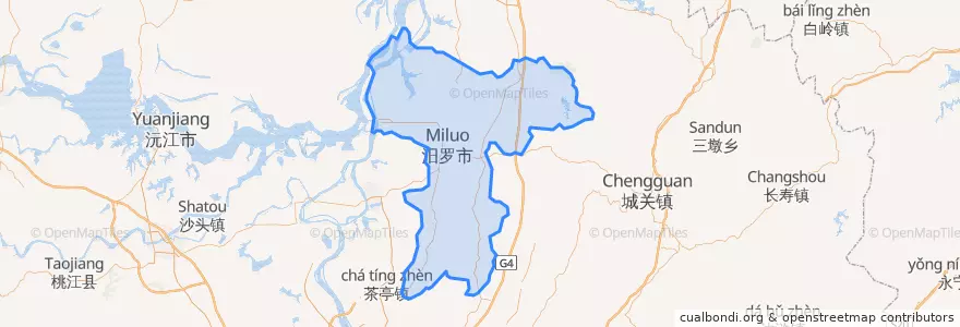 Mapa de ubicacion de 汨罗市.