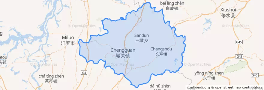 Mapa de ubicacion de Pingjiang County.