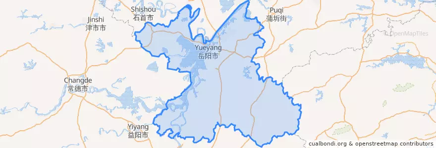 Mapa de ubicacion de Yueyang.