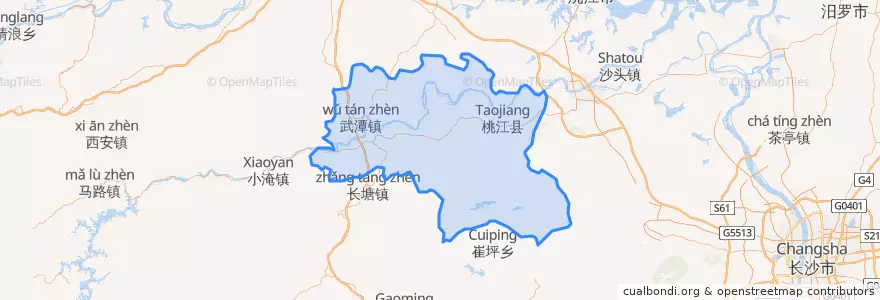 Mapa de ubicacion de 桃江县.