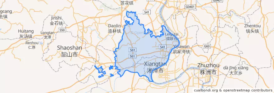 Mapa de ubicacion de 雨湖区.
