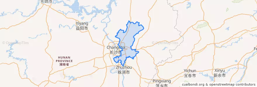 Mapa de ubicacion de 长沙县.