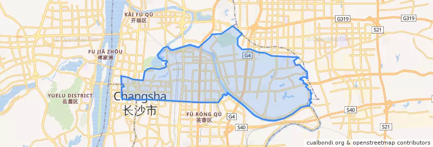 Mapa de ubicacion de 芙蓉区.