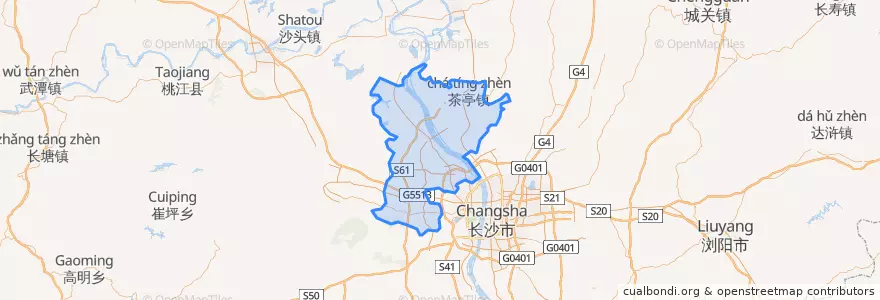 Mapa de ubicacion de Wangcheng District.