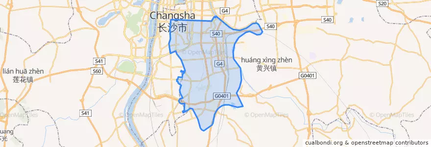 Mapa de ubicacion de 雨花区.