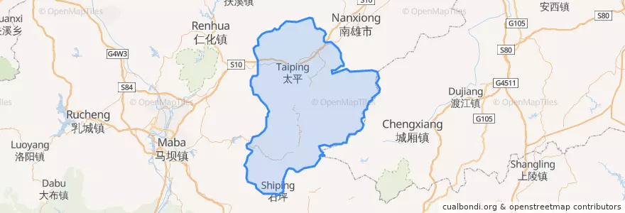 Mapa de ubicacion de Shixing County.