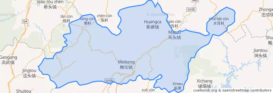Mapa de ubicacion de 新丰县 (Wengyuan).