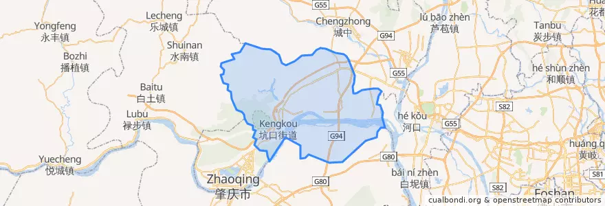 Mapa de ubicacion de 鼎湖区.