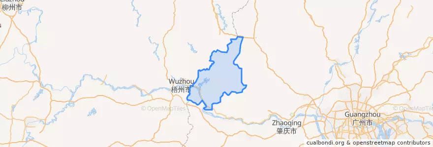 Mapa de ubicacion de 封开县.