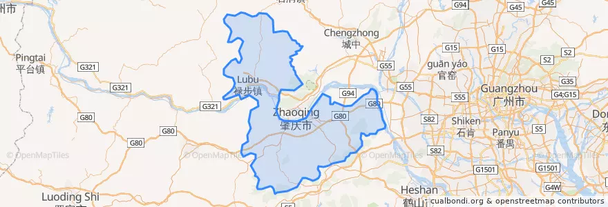 Mapa de ubicacion de 高要市 (Gaoyao).