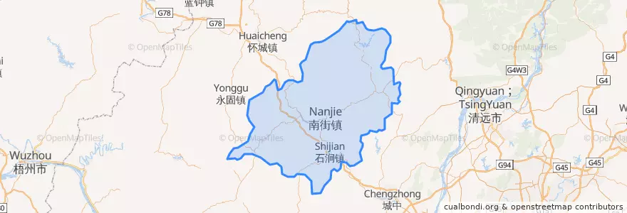 Mapa de ubicacion de 广宁县 (Guangning).
