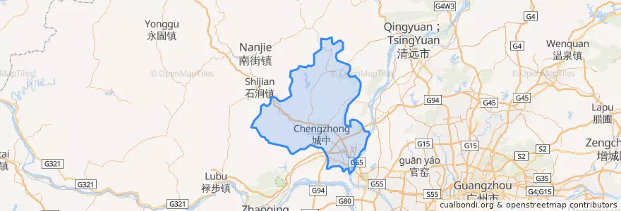 Mapa de ubicacion de 四会市 (Sihui).
