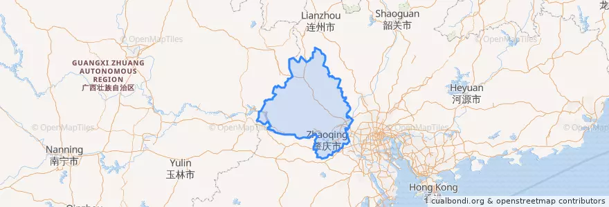 Mapa de ubicacion de 肇慶市.