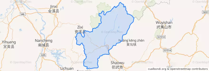 Mapa de ubicacion de Guangze.