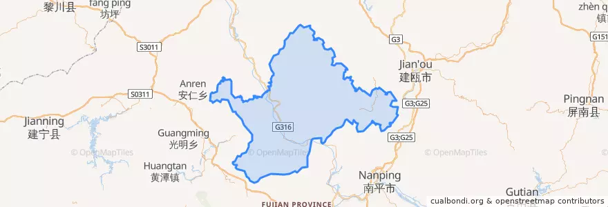 Mapa de ubicacion de 順昌県.