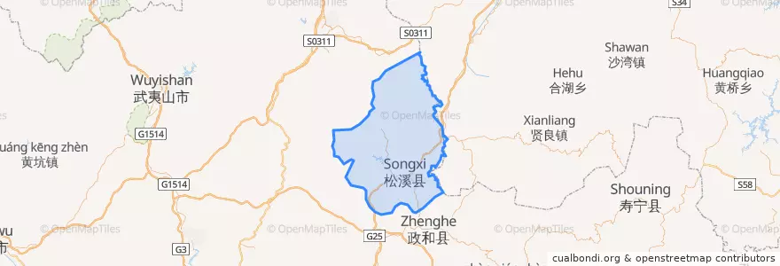 Mapa de ubicacion de 松渓県.