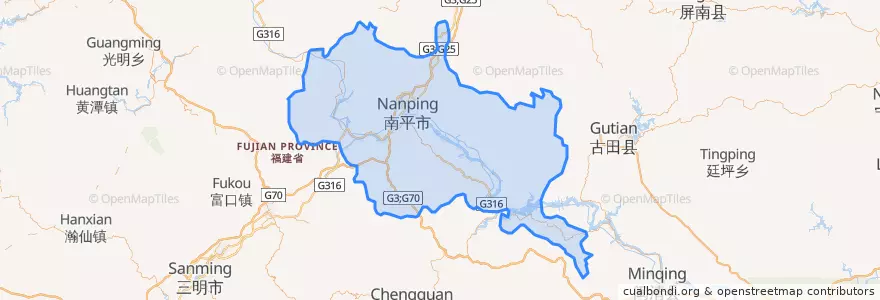 Mapa de ubicacion de Yanping District.