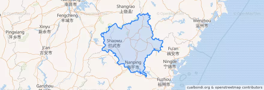 Mapa de ubicacion de 南平市.