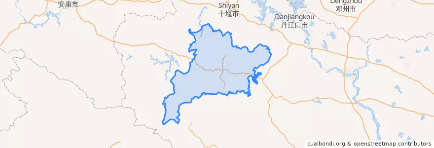 Mapa de ubicacion de 房县.